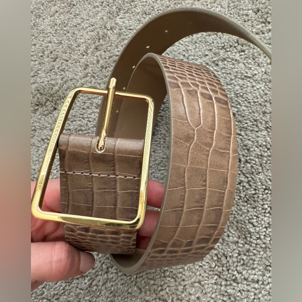 B-LOW THE BELT BROWN CROCODILE BELT
